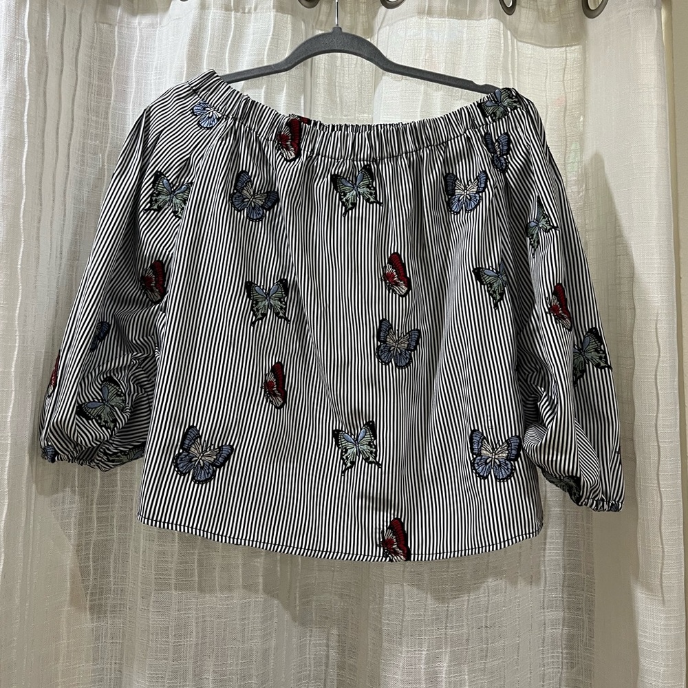 Butterfly off the shoulder top